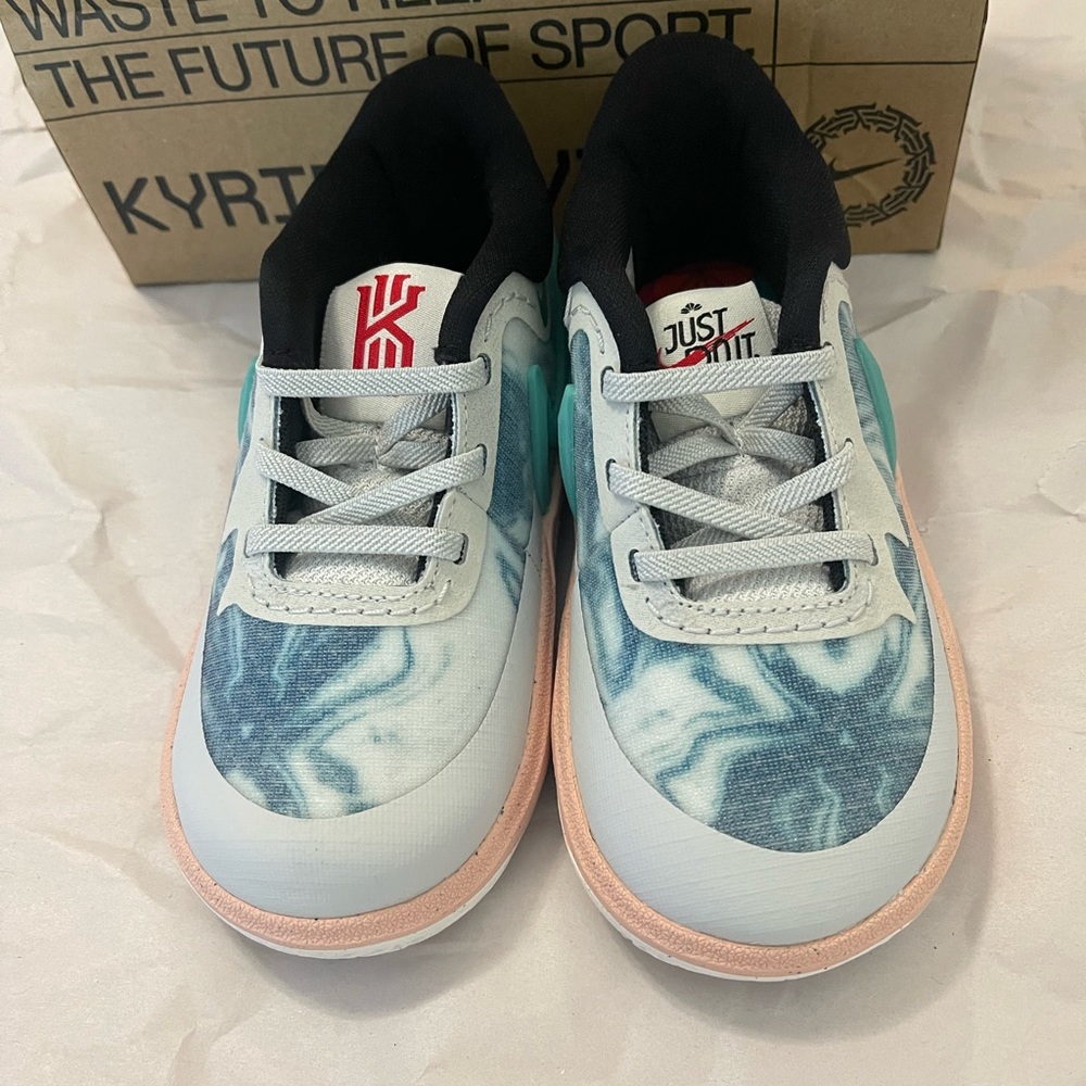Nike Artistic Blue and Pink Sneakers with Marbled Design